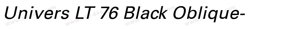 Univers LT 76 Black Oblique字体转换